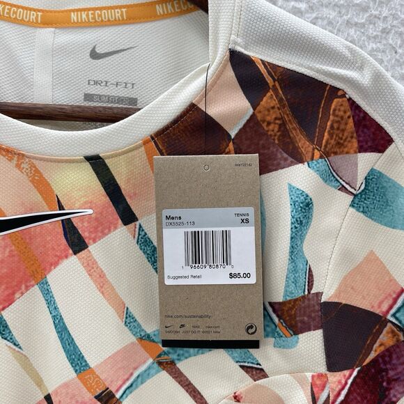 Nike US Open Jersey Men's XS Multicolor Slim Fit Dri-Fit Court Slam Tennis NEW - Picture 7 of 8